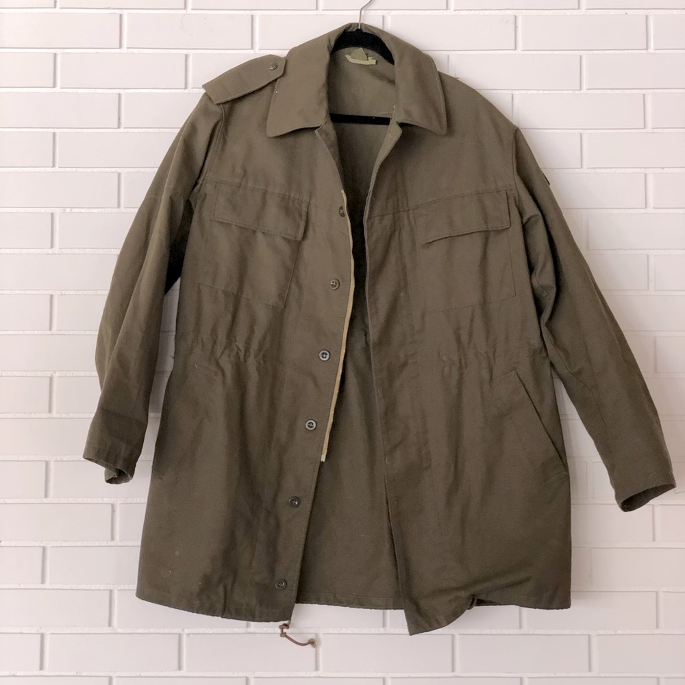 Oversized army style canvas jacket